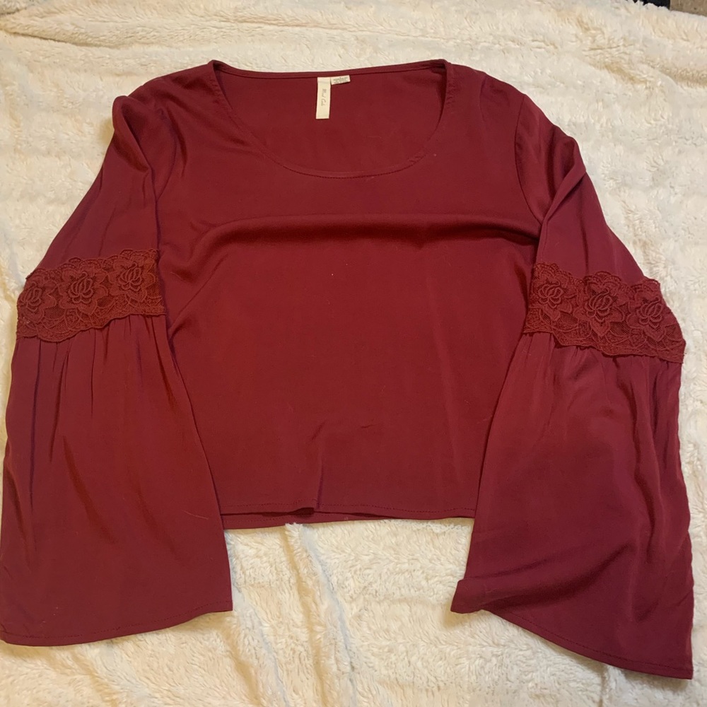 Mind Code Red Long Sleeve Crop - Picture 5 of 5